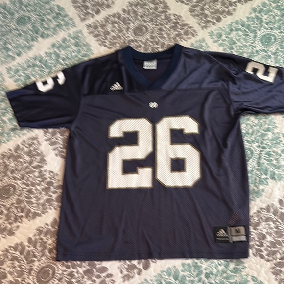 Notre Dame Fighting Irish ☘️ NCAA Adidas Forever Sport Dark Blue Jersey #26